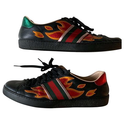 gucci shoes with flames|gucci ace flames.